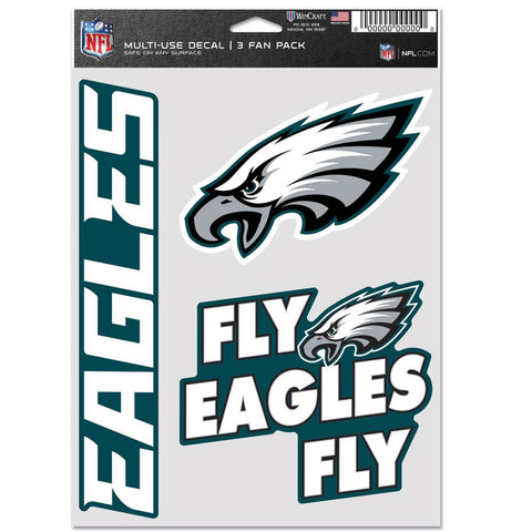 Philadelphia Eagles Decal Multi Use Fan 3 Pack-0