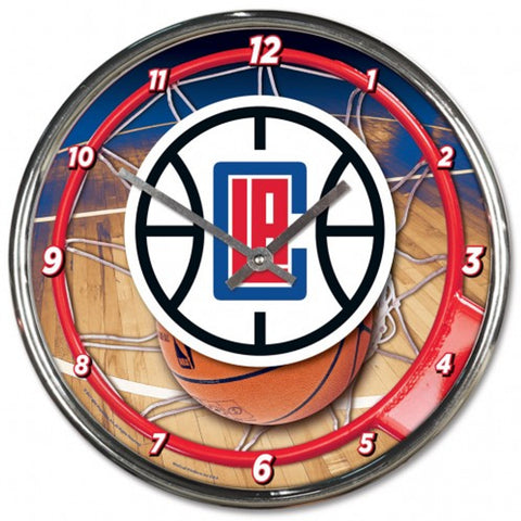 Los Angeles Clippers Clock Round Wall Style Chrome-0