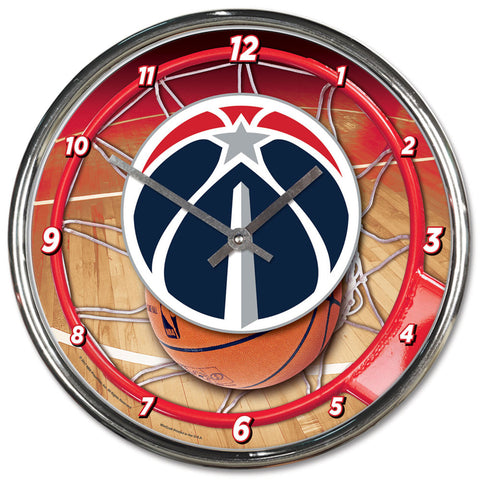 Washington Wizards Clock Round Wall Style Chrome-0