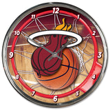 Miami Heat Round Chrome Wall Clock-0