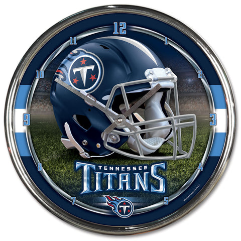 Tennessee Titans Clock Round Wall Style Chrome-0