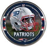 New England Patriots Round Chrome Wall Clock-0