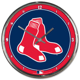 Boston Red Sox Round Chrome Wall Clock-0