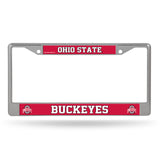 Ohio State Buckeyes License Plate Frame Chrome Printed Insert-0