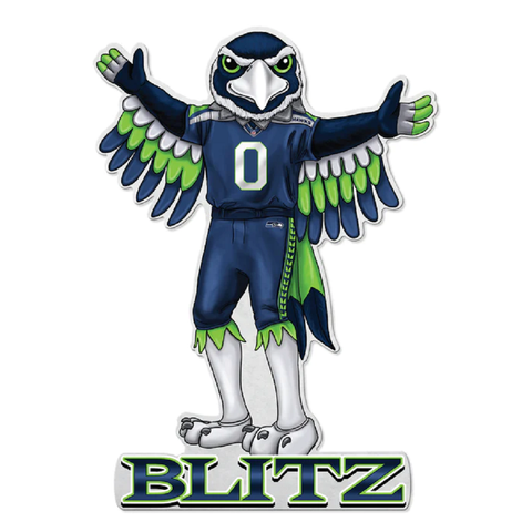 Seattle Seahawks Pennant Shape Cut Mascot Design-0