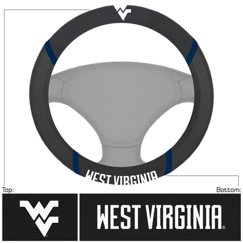 West Virginia Mountaineers Steering Wheel Cover Mesh/Stitched-0