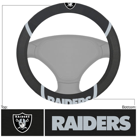 Las Vegas Raiders Steering Wheel Cover Mesh/Stitched-0