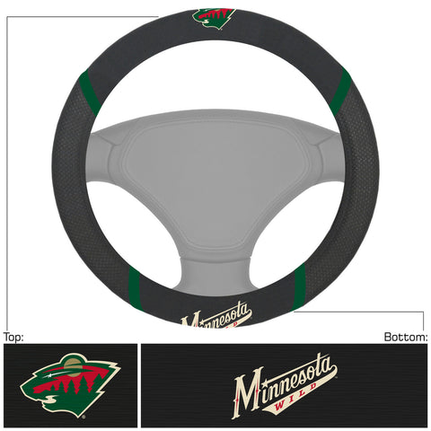 Minnesota Wild Steering Wheel Cover Mesh/Stitched-0