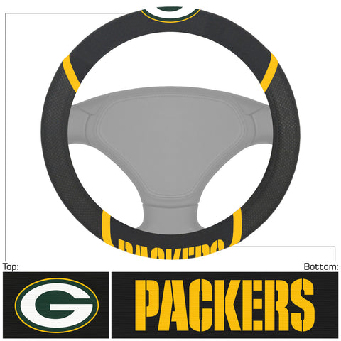 Green Bay Packers Steering Wheel Cover Mesh/Stitched-0