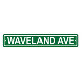 Chicago Cubs Sign 4x24 Plastic Street Style Waveland Avenue CO-0