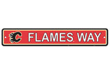 Calgary Flames Sign 4x24 Plastic Street Style CO-0