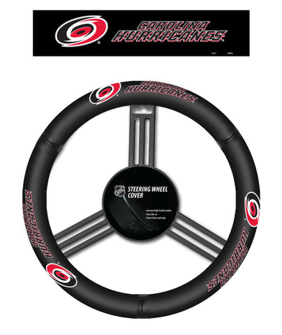 Carolina Hurricanes Steering Wheel Cover Leather CO-0