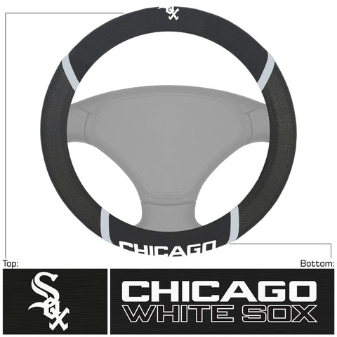 Chicago White Sox Steering Wheel Cover Mesh/Stitched-0