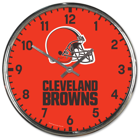 Cleveland Browns Round Chrome Wall Clock-0