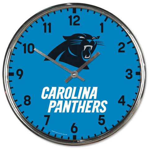 Carolina Panthers Round Chrome Wall Clock-0