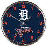 Detroit Tigers Round Chrome Wall Clock-0