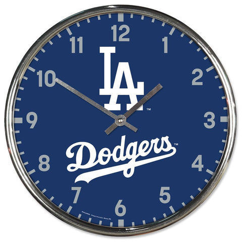 Los Angeles Dodgers Round Chrome Wall Clock-0