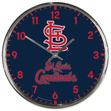 St. Louis Cardinals Round Chrome Wall Clock-0