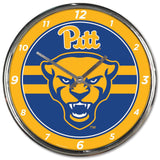 Pittsburgh Panthers Round Chrome Wall Clock-0