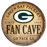 Green Bay Packers Sign Wood 14 Inch Round Barrel Top Design-0