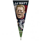 Houston Texans Pennant 12x30 Premium Style J.J. Watt Caricature Design CO-0