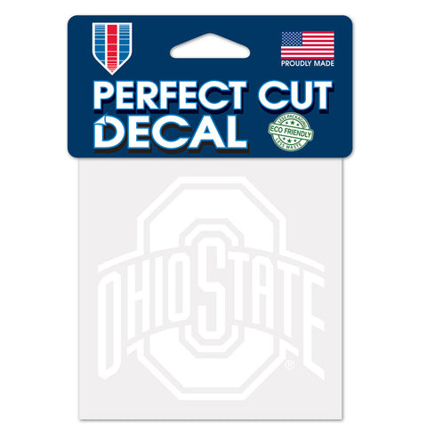 Ohio State Buckeyes Decal 4x4 Perfect Cut White-0