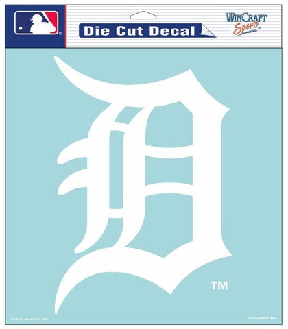 Detroit Tigers Decal 8x8 Die Cut White-0