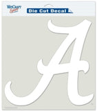 Alabama Crimson Tide Decal 8x8 Die Cut White-0