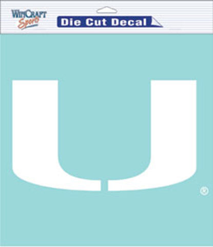 Miami Hurricanes Decal 8x8 Perfect Cut White-0