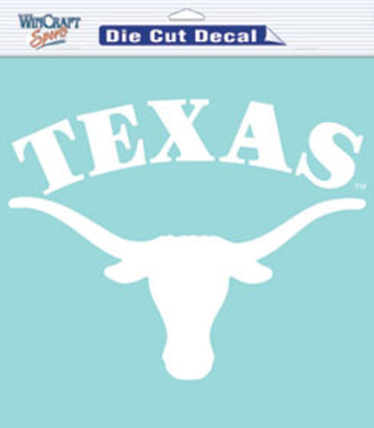 Texas Longhorns Decal 8x8 Die Cut White-0