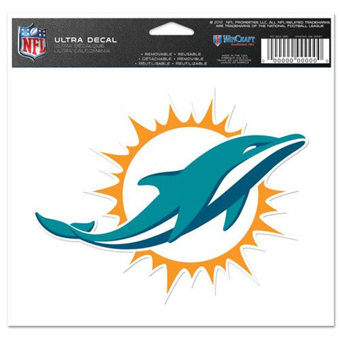 Miami Dolphins Decal 5x6 Ultra Color-0