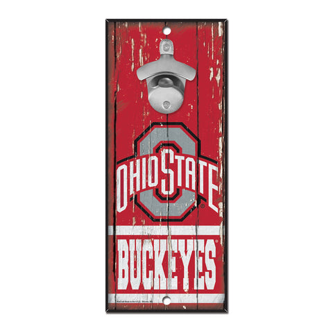 Ohio State Buckeyes Sign Wood 5x11 Bottle Opener-0