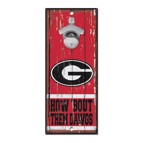 Georgia Bulldogs Sign Wood 5x11 Bottle Opener-0