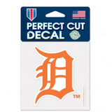 Detroit Tigers Decal 4x4 Perfect Cut Orange-0