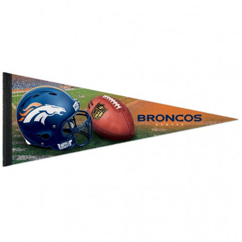 Denver Broncos Pennant 12x30 Premium Style Helmet Design-0