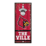 Louisville Cardinals Sign Wood 5x11 Bottle Opener - Special Order-0