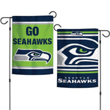 Seattle Seahawks Flag 12x18 Garden Style 2 Sided Slogan Design - Special Order-0