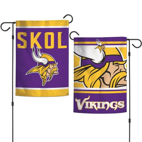 Minnesota Vikings Flag 12x18 Garden Style 2 Sided Slogan Design - Special Order-0