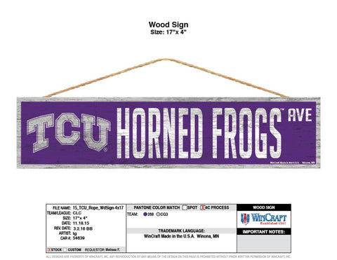 TCU Horned Frogs Sign 4x17 Wood Avenue Design-0