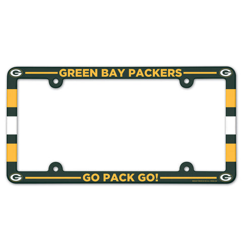 Green Bay Packers License Plate Frame Plastic Full Color Style-0