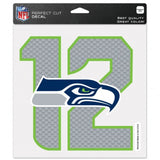 Seattle Seahawks Decal 8x8 Perfect Cut Color (12th Man)-0