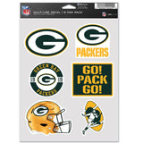 Green Bay Packers Decal Multi Use Fan 6 Pack-0