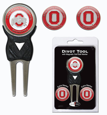 Ohio State Buckeyes Golf Divot Tool with 3 Markers-0