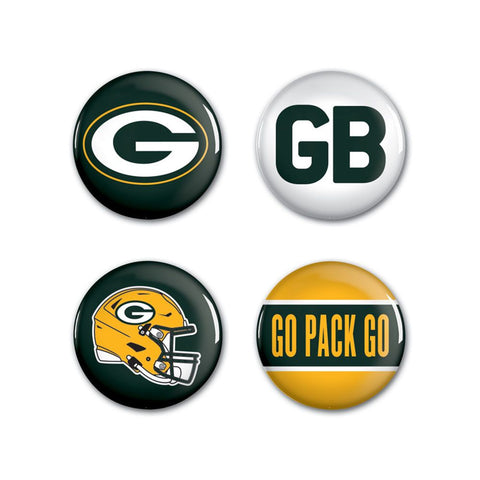 Green Bay Packers Buttons 4 Pack-0