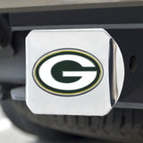 Green Bay Packers Hitch Cover Color Emblem on Chrome-0