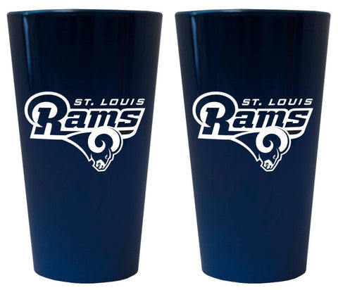 St. Louis Rams Glass Pint Lusterware Style Set of 2-0