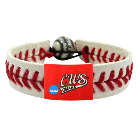 College World Series Bracelet Classic Baseball Logo White CO-0