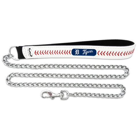 Detroit Tigers Pet Leash Leather Chain Baseball Size Medium-0