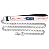 Texas Rangers Pet Leash Leather Chain Baseball Size Medium CO-0