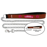 Arizona Cardinals Pet Leash Leather Chain Football Size Large CO-0